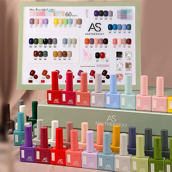 AS 15ml Nail Gel Polish 60 Color Glitter Color Nail Varnish For Nail Art Manicure Top Coat Soak Off Enamel UV Gel Varnish