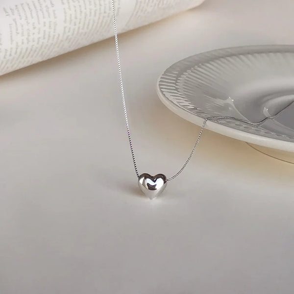 Winoneday Tiny Heart Choker Necklace for Women Silver Color Smalll Love Necklace Pendant on Neck Bohemian Necklace Jewelry
