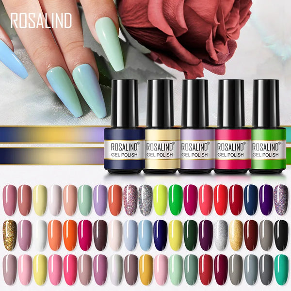 ROSALIND Cat Eyes Nail Gel Polish Hybrid Vernis Semi Permanent Base Top Coat Manicure Art Pure Color Acrylic UV Gel Nail Polish